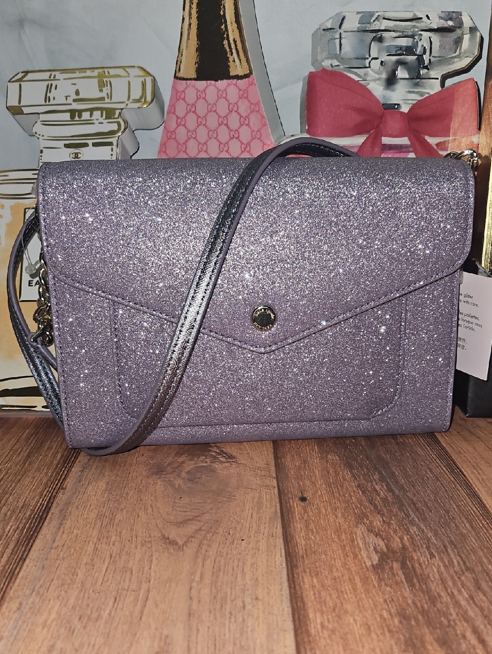 Kate spade Tinsel Flap Crossbody In Lilac Frost Nwt